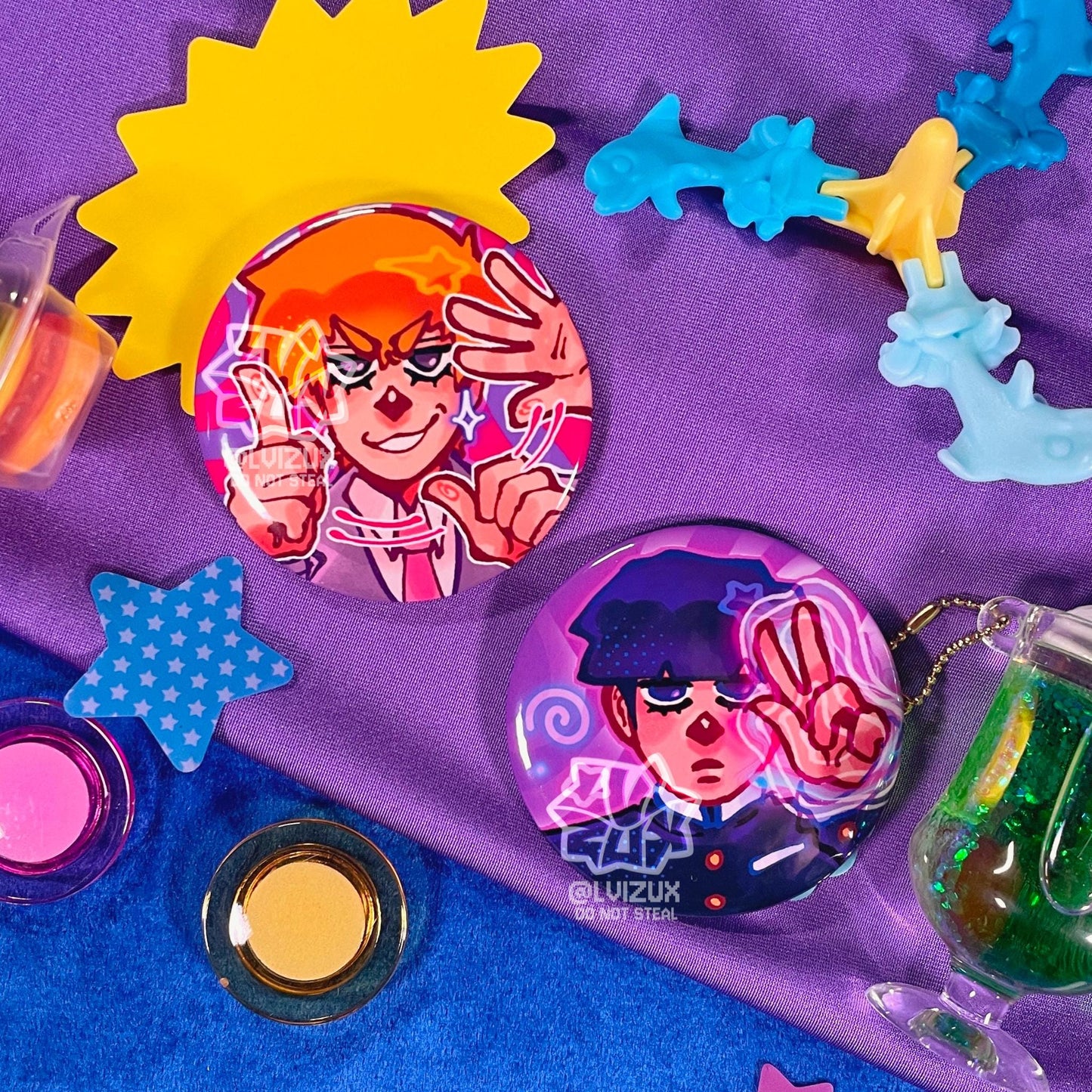 MOB PSYCHO 100 round badge pins