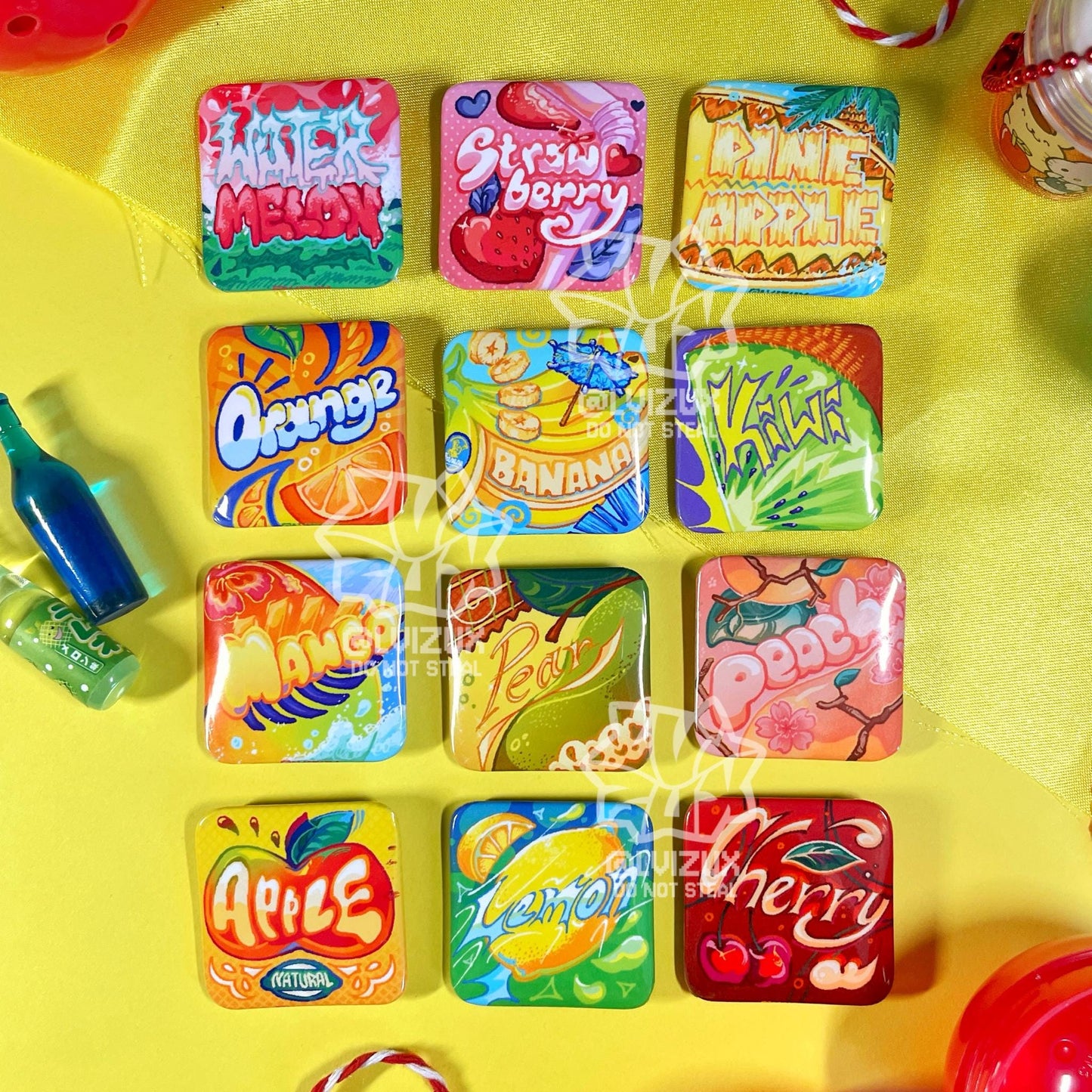 WHAT'S YOUR FLAVOR?  square pins [GACHA]