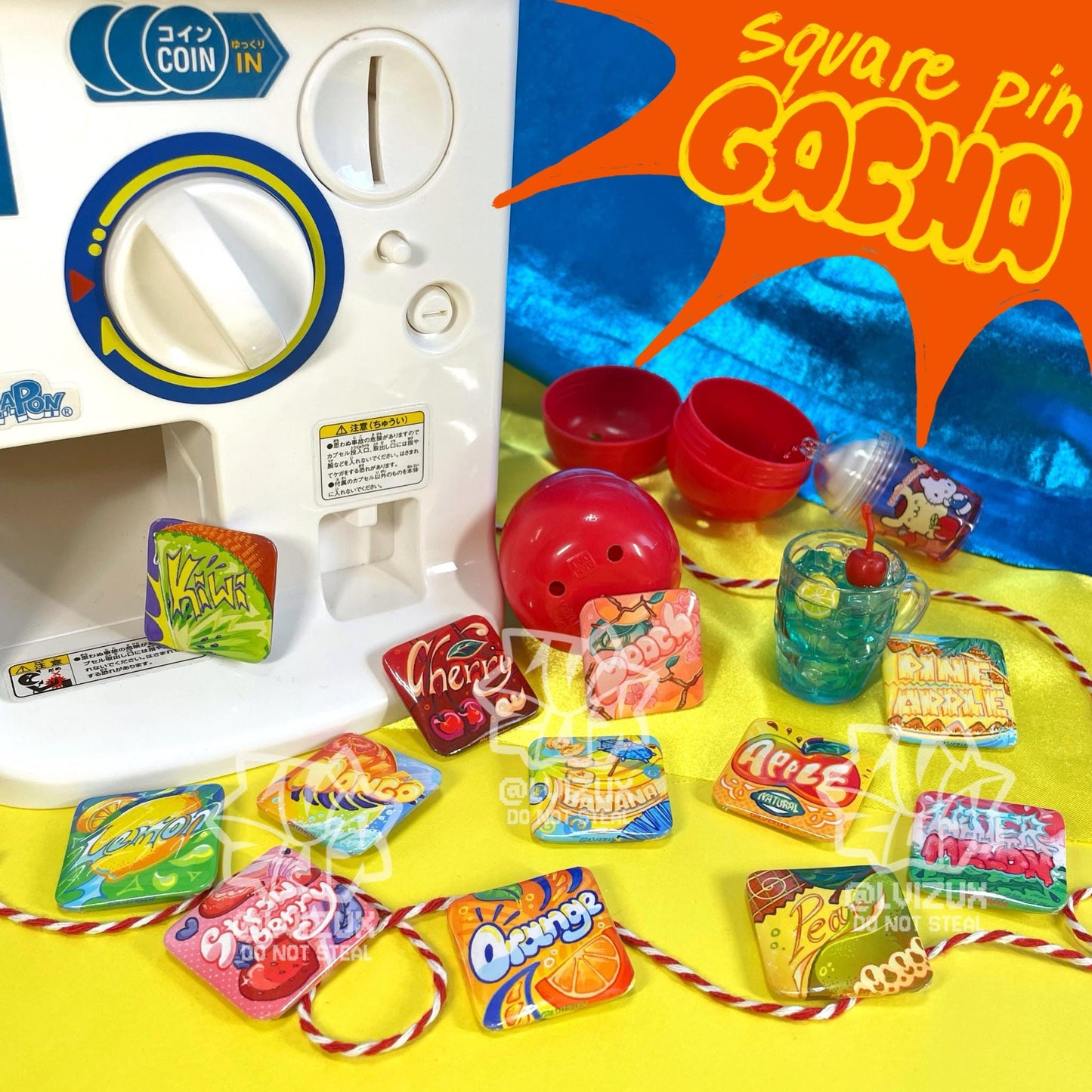 WHAT'S YOUR FLAVOR?  square pins [GACHA]