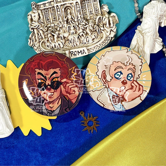 GOOD OMENS round badge pins