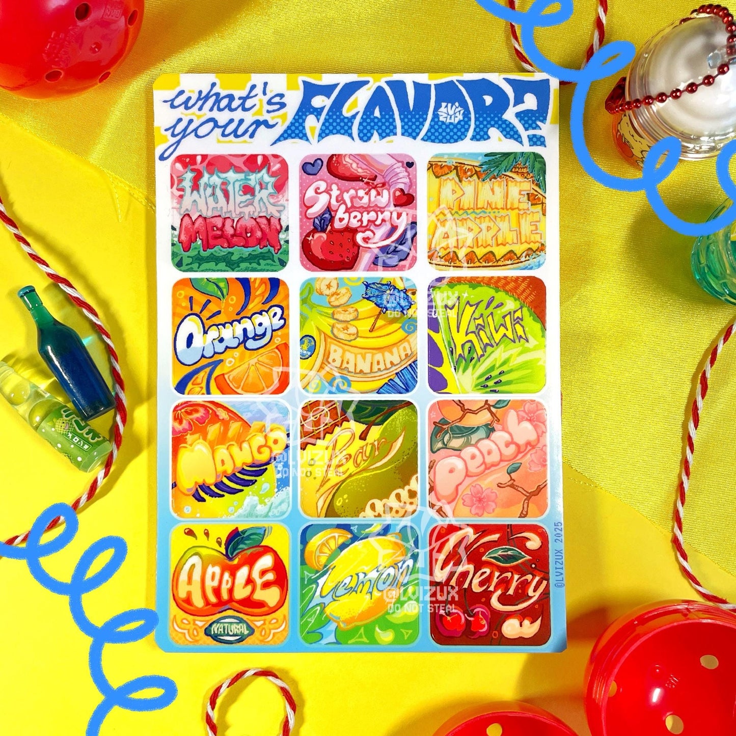 WHAT'S YOUR FLAVOR? sticker sheet