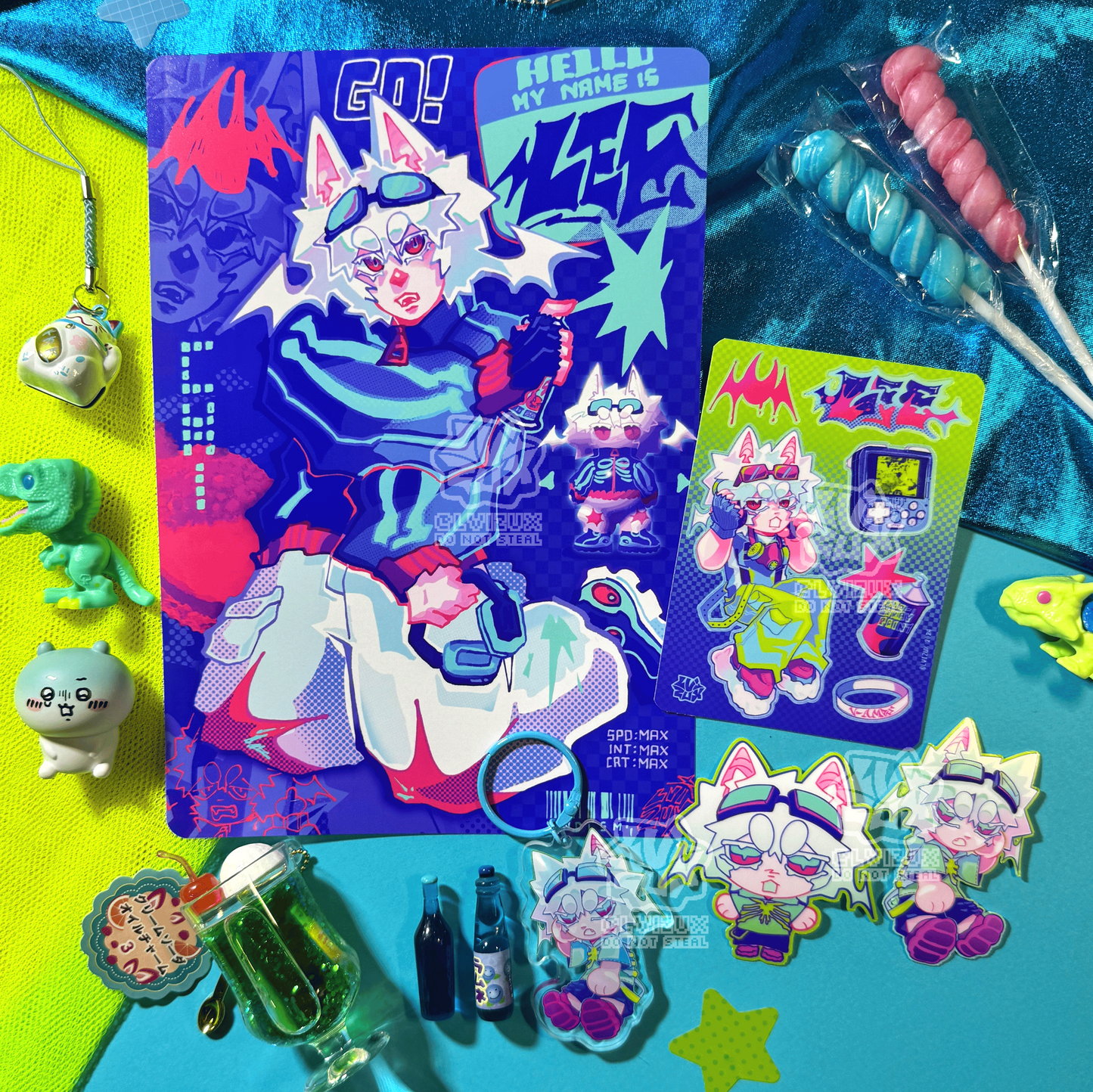 LEE print, keychain, stickers and mini sticker sheet