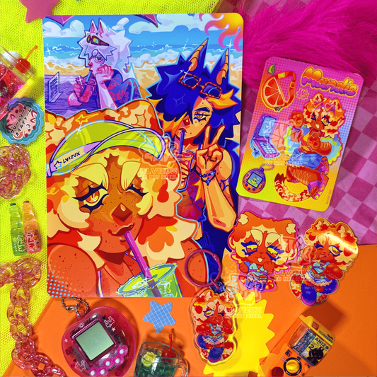 MANDIE print, keychain, stickers and mini sticker sheet