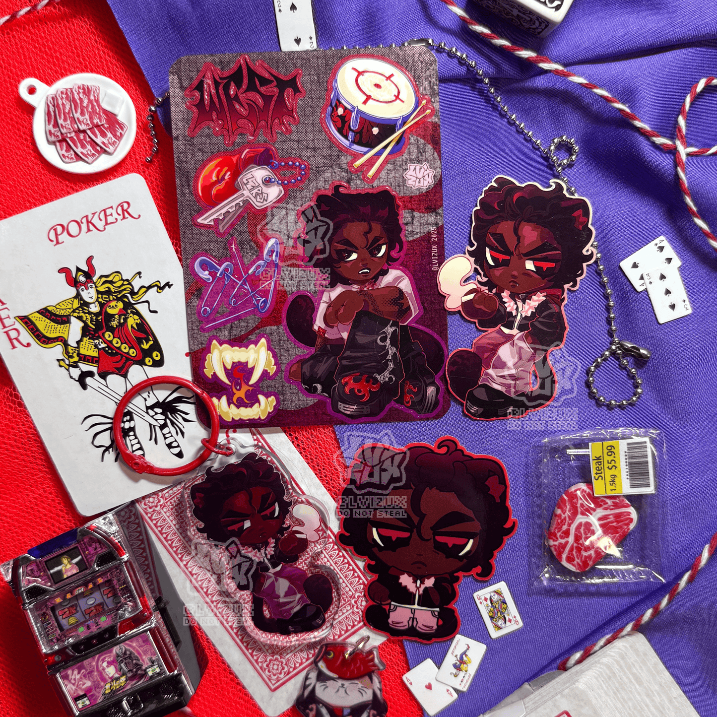 WEST keychain, stickers and mini sticker sheet